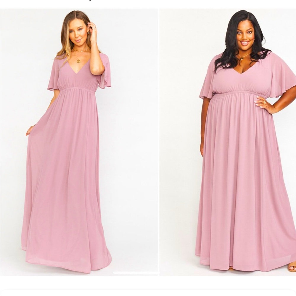 Show Me Your Mumu Emily Empire Maxi Dress Antique Rose Chiffon Size Large